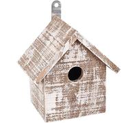 Flamingo - Nichoir pour Oiseaux GOOS en Bois 15.5 x 11 x 16 cm. Blanc/Brun. - FL-110294