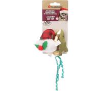 Flamingo Noël Jouet pour Chat Arya Bonnet Sapin de Noël Mélange - 20x9x3,5cm - avec cataire