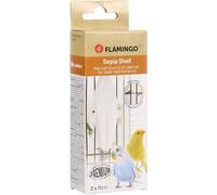 Flamingo Os de seiche Becco Blanc 11cm Premium - Riche en Calcium - avec Support métallique - Aiguise Le Bec