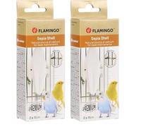 Flamingo Os de seiche Becco Blanc 11cm Premium - Riche en Calcium - avec Support métallique - Aiguise Le Bec (Lot de 2)