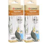 FLAMINGO Os de seiche Becco Blanc 15cm Premium - Riche en Calcium - avec Support métallique - Aiguise Le Bec (Lot de 2)