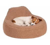 FLAMINGO Panier Chien - Panier Chat - Sofa Felpa Moka - 58x58x33 cm - Coussin Peluche Confortable avec Housse Amovible Lavable et Fond antidérapant