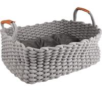 Flamingo Panier Enya Rectangulaire + Coussin Gris pour Chat 45x32x18cm