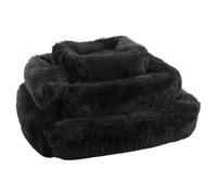 Flamingo Lit Krems Noir pour Chien Chat - Panier pour Chien Chat - 100x80x22cm - Lavable - Fond Anti-dérapant - Housse Amovible Lieu de Couchage Doux et Confortable