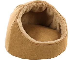 Flamingo Panier Lana pour Chat et Chien Jaune - 46x46x36cm - Maison Grotte pour Chat et Chien - LIt pour Chat et Chien - Lavable - Fond Anti-dérapant - Lieu de Couchage Doux et Confortable