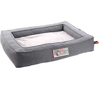 Flamingo Panier pour Chien Carlota Rectangle avec Fermeture éclair Gris - 105x75x17cm - Housse Amovible - Lavable