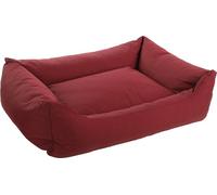 Flamingo Panier pour Chien Geneve Rectangle Bordeaux - 100x80x25cm - Housse Amovible avec Fermeture éclair - Fond Anti-dérapant