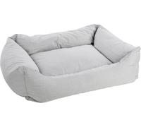 Flamingo Panier pour Chien Geneve Rectangle Gris - 100x80x25cm - Housse Amovible avec Fermeture éclair - Fond Anti-dérapant