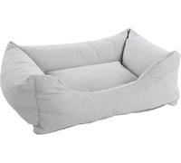 Flamingo Panier pour Chien Geneve Rectangle Gris - 65x50x20cm - Housse Amovible avec Fermeture éclair - Fond Anti-dérapant