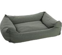 Flamingo Panier pour Chien Geneve Rectangle Vert foncé - 100x80x25cm - Housse Amovible avec Fermeture éclair - Fond Anti-dérapant