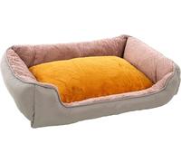 Flamingo Panier pour Chien Oddi Rectangle Ocre 80x67x22cm - Housse Amovible avec Fermeture éclair - Lavable - Fond Anti-dérapant