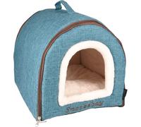 Panier Snoozebay Maison + Fermeture Eclair Bleu 45x35x35cm