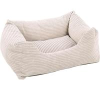 Flamingo - Panier Velluto Rectangulaire Beige (65 x 50 x 20 cm) : Parfait pour Beagle, Bouledogue Français, Shiba Inu, Cocker, Schnauzer Nain, Boston Terrier, Cavalier King Charles