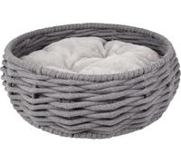 Flamingo Panier Zinzi Rond Gris Foncé + Coussin Gris Clair 46x46x14cm Chien/Chat