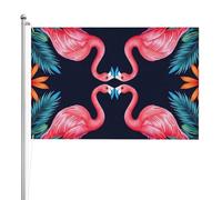 Flamingo Paradise Drapeau d'extérieur double face en polyester résistant aux intempéries avec couleurs vives pour jardin, cour, terrasse ou maison 1,2 x 1,8 m