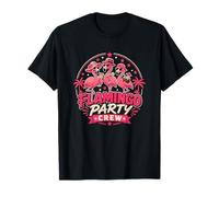 Flamingo Party Crew Tropical Beach Graphic Flamants Roses T-Shirt