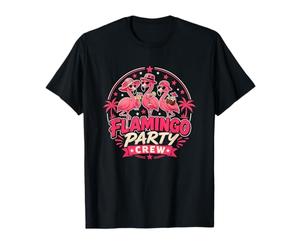 Flamingo Party Crew Tropical Beach Graphic Flamants Roses T-Shirt