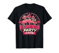 Flamingo Party Crew Tropical Vacation Graphic Flamants Roses T-Shirt