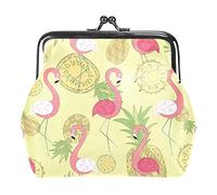 Flamingo Pine Portefeuilles en Cuir PU pour Femmes Mini Boucle Porte-Monnaie pour Filles