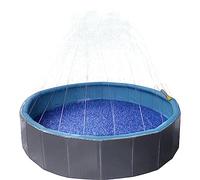 Flamingo Piscine pour Animaux M - Chien - avec Jet d'eau!! - Premium QUALITé - 80cm - Antidérapant - avec Bouchon verrouillable - résistant - Peut également être utilisé sans Jet d'eau