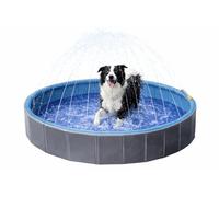Flamingo Piscine pour Animaux XL - Chien - avec Jet d'eau!! - Premium QUALITé - 120cm - Antidérapant - avec Bouchon verrouillable - résistant - Peut également être utilisé sans Jet d'eau