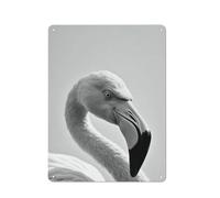 Flamingo Portrait Plaque Métallique 40x30cm, Déco Murale | Créez un mur plus vivant dans le coin repas avec des décors muraux en métal comme touche visuelle.