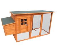 FLAMINGO-Poulailler avec enclos en bois traité Flamingo Palacio - L 200 x l 76 x H 104 cm