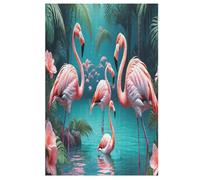 Flamingo Puzzle en Bois 1000 Pièces pour Adultes Et Enfants, Puzzles Impossible, Jeu De Patience Coloré, Jeu D'adresse pour Toute La Famille, À Partir De 12 Ans （78×53cm）