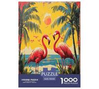 Flamingo Puzzles 1000 Pieces Cadeau Unique Jeu Éduchatif Challenge Toy À De Qualité Supérieure Peinture Art pour Adultes Et Enfants 70x50cm/1000pcs