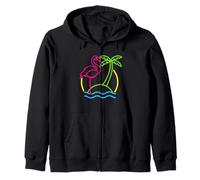Flamingo Rétro Années 80 Plage Vintage Sweat à Capuche