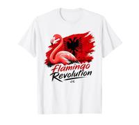 Flamingo Revolution Drapeau albanais Nature Protestation T-Shirt