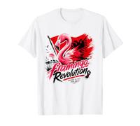 Flamingo Revolution Drapeau albanais Nature Protestation T-Shirt