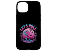 Flamingo Roller Patinage Rétro Coque pour iPhone 15 Plus