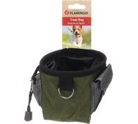 Flamingo Sac à crottes Chien - Vasco Vert - Polyester - Sac Snack + Sacs - Cordon & Poche zippée - 16x11x13cm - 1 Rouleau Sacs