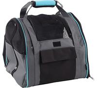 Flamingo Sac à Dos Chat - Chien Lenie Gris - 36×32×32 cm - Polyester + Mousse - Cadre renforcé - Fond Amovible 30°C - Bretelles réglables - Sangle sécurité - Peut Servir de Sac à Main