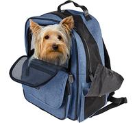 Flamingo sac à dos Wiro bleu pour animaux de compagnie - Sac de transport pour chiens et chats - 40x25x41cm - Fond amovible - Très confortable