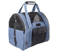 Sac à Dos Chat - Chien - Flamingo Lenie Bleu - 36×32×32 cm - Polyester + Mousse - Cadre renforcé - Fond Amovible 30°C - Sangle sécurité & Boucle Ceinture - Bretelles réglables - poignées
