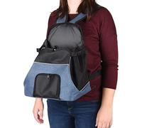 Flamingo Sac de transport chat - chien Sybil Bleu - 29×23×38 cm - polyester + mousse - dos renforcé - fond amovible 30°C - sangles réglables - bandes réfléchissantes