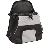 Flamingo Sac de Transport Chat - Chien Sybil Noir - 29×23×38 cm - Porte-bébé ventral - Polyester - Dos renforcé - Fond Amovible 30°C - Sangle intérieure - Ceinture & Bretelles réglables - Poche