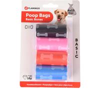 Flamingo Sacs Ramasse Crottes Bones Mix 4x15pcs pour Chien
