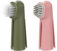 Flamingo Set Brosse À Dents De Doigt Dentes Rose Vert pour Chien