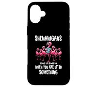 Flamingo Shenanigans Parce Que la Vie est Plus Amusante en Observant Les Oiseaux Coque pour iPhone 16 Plus
