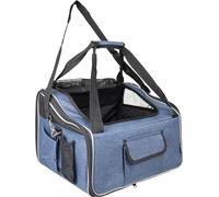 Flamingo siège Auto pour Chien Ida Bleu - 44x35x29,5cm - Cadre renforcé et Pliable avec Boucle pour Ceinture de sécurité - bandoulière réglable