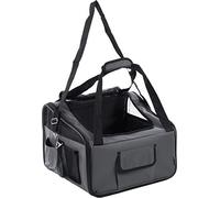 Flamingo siège Auto pour Chien Ida Gris - 44x34x32cm - Cadre renforcé et Pliable avec Boucle pour Ceinture de sécurité - sans Fermeture éclair