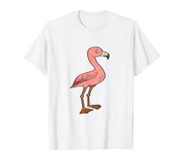 Flamingo Style Comic Style Rose T-Shirt Graphique avec Valeur, Homme, Blanc, S