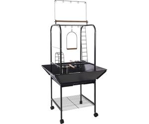 Flamingo Support de Jeu Wodan pour Oiseaux - Anthracite - 66x64x141 cm - avec Balançoire et Échelles