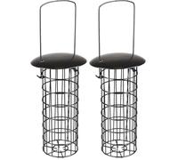 Flamingo Support pour Boules de Graisse Sidra Noir - 10x10x18cm - Métal thermolaqué - Peut être rempli avec Boule de Graisse - Résistant aux intempéries (Lot de 2)