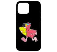 Flamingo Surf Planche de Surf Été Coque pour iPhone 16 Pro Max