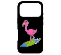 Flamingo Surf Planche de Surf Été Coque pour iPhone 17 Pro