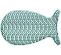 Flamingo Tapis à lécher Marta Vert Menthe - Silicone Poisson - Convient pour Chatons - Lavable - avec ventouses pour la Fixation au Sol